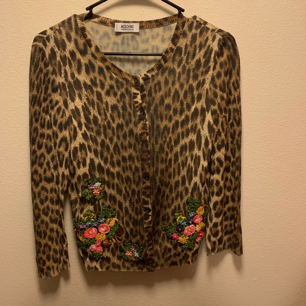AUTHENTIC RARE Moschino Embroidered Cardigan